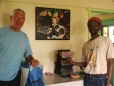 Lawry with Edmund from the Grenada Organic Chocolate Factory